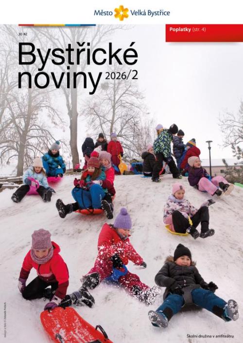 Titlní strana Bystřických novin únor 2026.