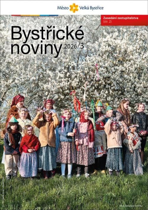 Titlní strana Bystřických novin březen 2026