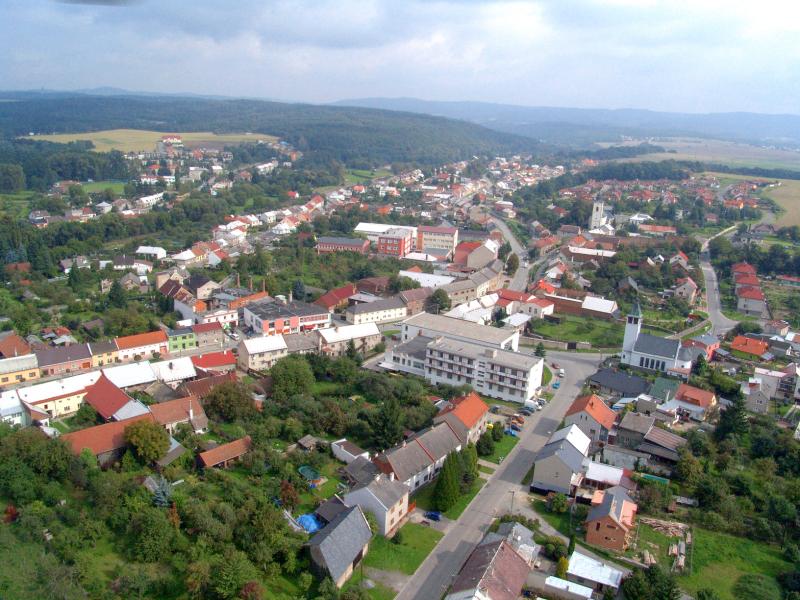 letecký pohled Velká Bystřice